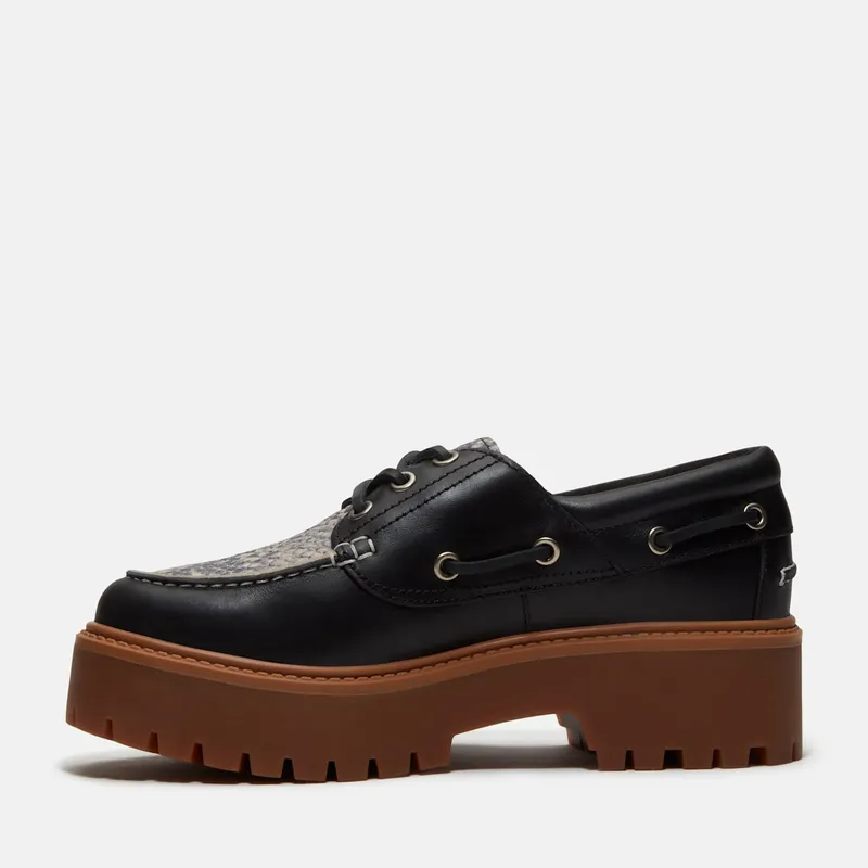 Timberland Stone Street Platform Boat Shoe Snake Print Suede (TB0A2GVF-AFT)