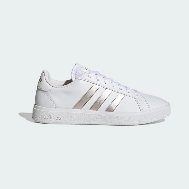 adidas Grand Court Td Lifestyle Court Casual “Cloud White / Platinum Metallic / Cloud White” (GW9263)
