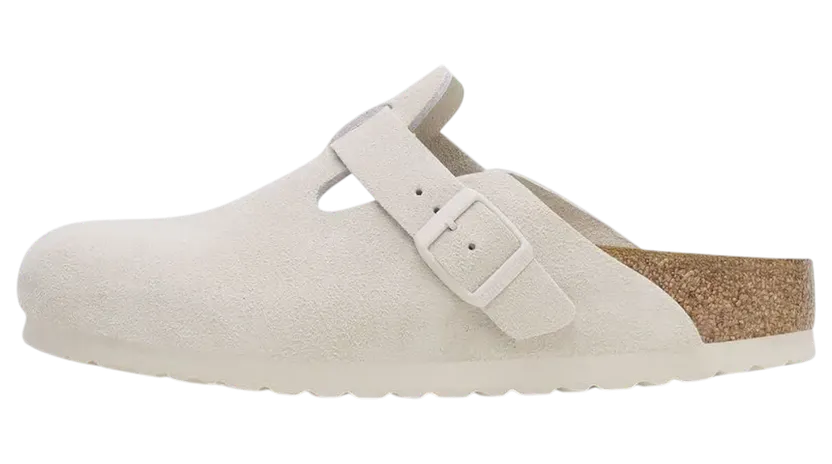 Birkenstock Boston Soft Footbed Suede Leather (antique white) – 1027667