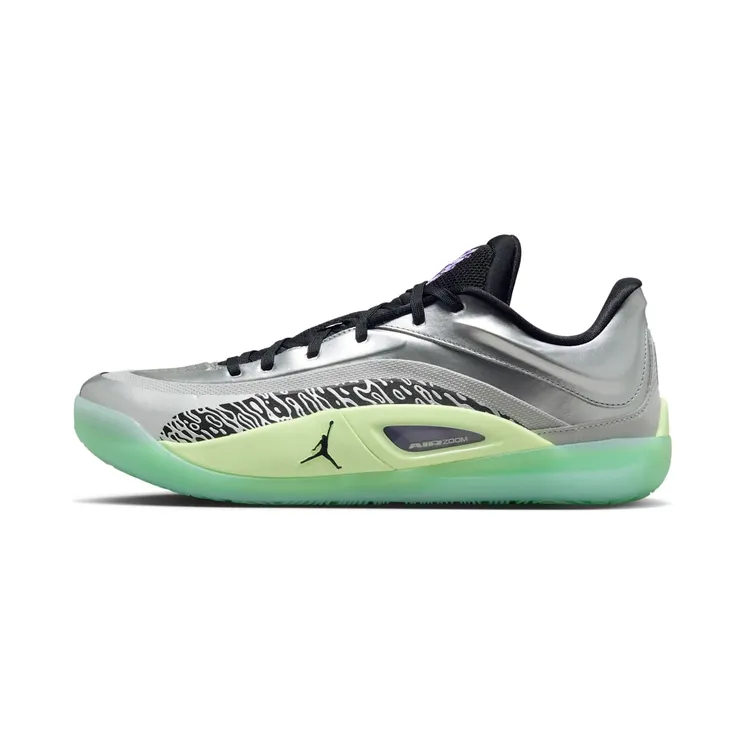Jordan Zion 4 “Grey Fog / Metallic Silver / Action Grape / Black” (FB1802-005)