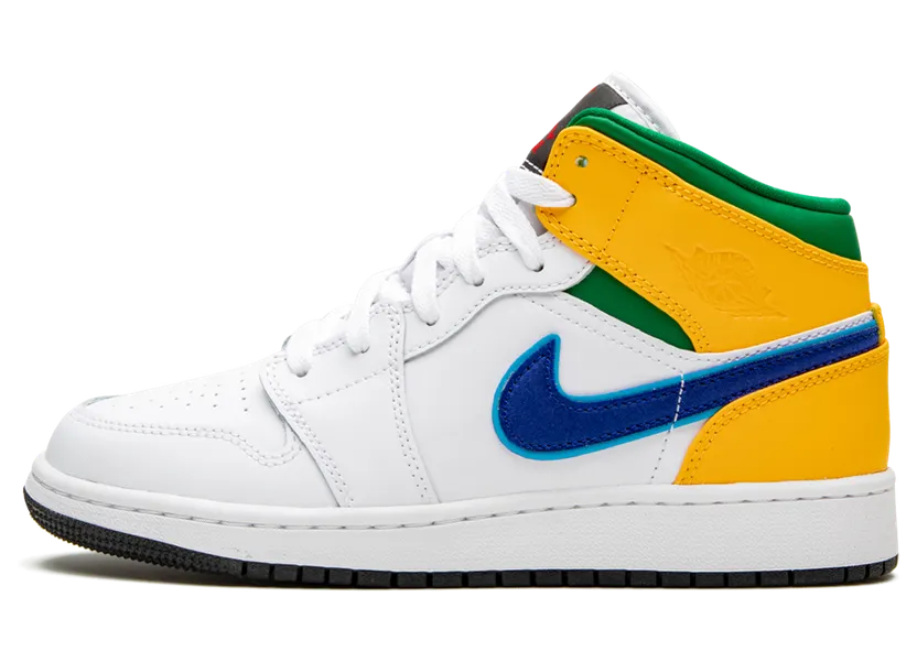 Air Jordan 1 Mid GS White Court Purple (554725-128)
