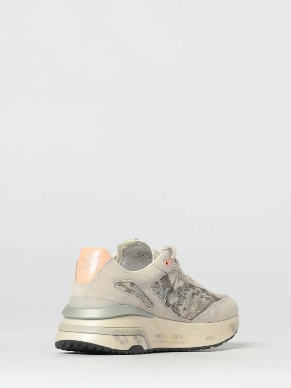 Premiata Moerund Laminated Leather and Mesh Sneakers Brown (MOERUND8083) (2)