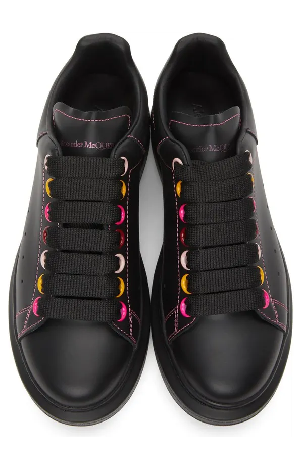 Alexander McQueen Black Rainbow Eyelets Oversized Sneakers (553770 WHZ4S) (5)