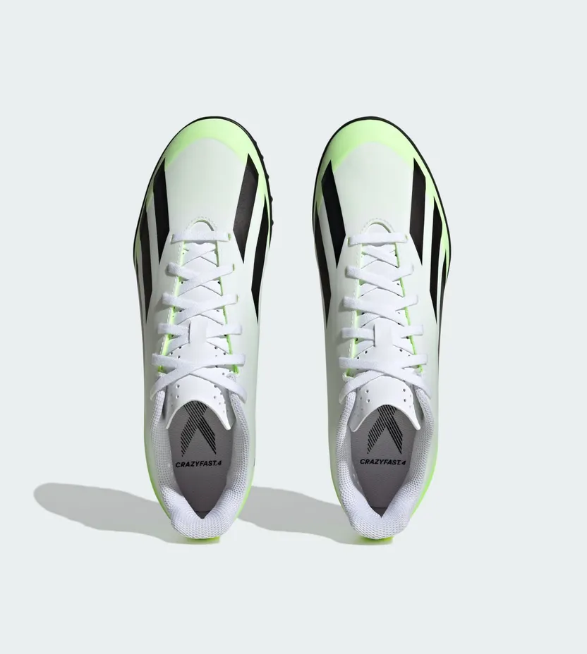 adidas X Crazyfast.4 Turf Cloud White Core Black Lucid Lemon (IE1583)
