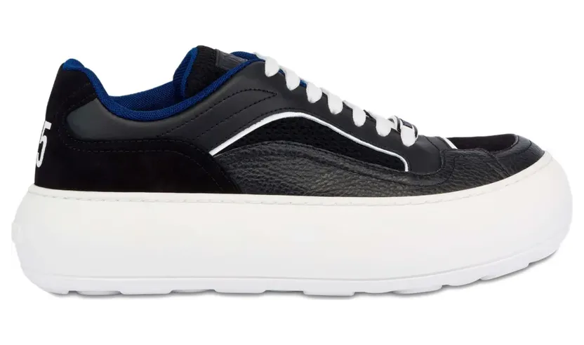 Moschino Leren sneakers met plateauzool – Zwart (MB15165G0OGH5)