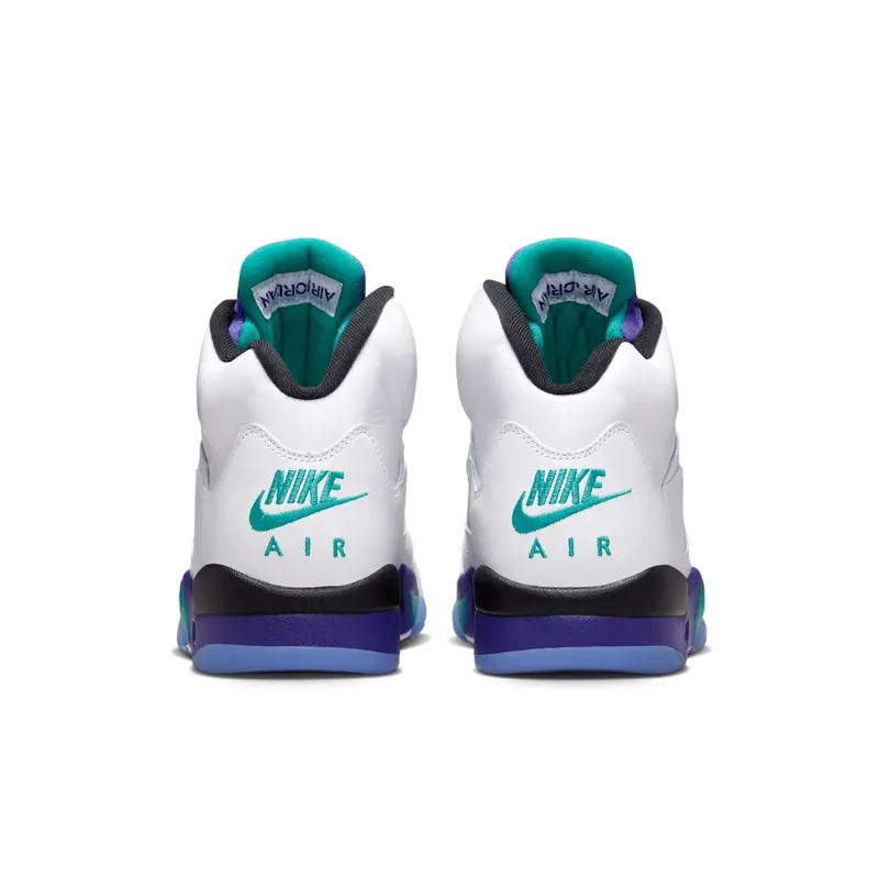 Jordan Air 5, White HQ7978-100 – “White / Grape Ice-new Emerald”