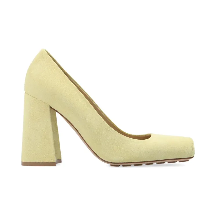 Bottega Veneta Pump Tower Suede Leather Light Yellow (692088V1NY09362)