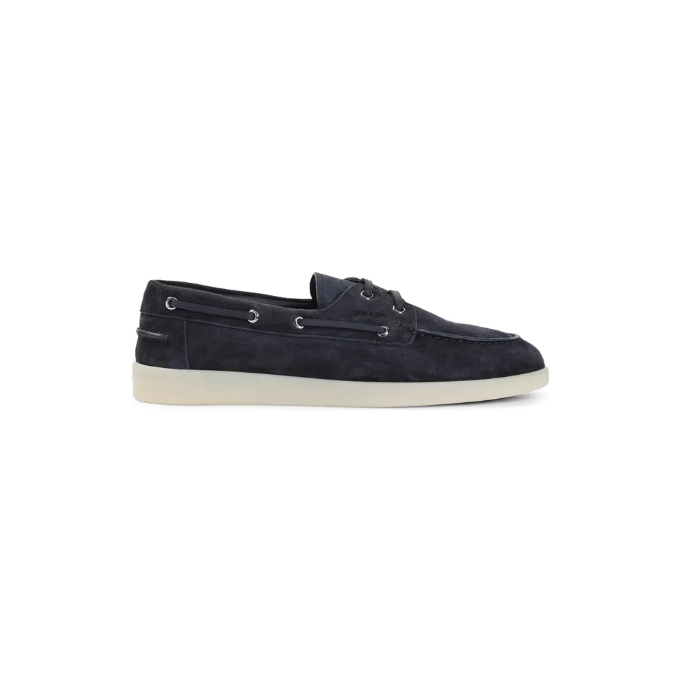 Prada Suede Boat “Blue” (2EG503 F G001 103 F0008)