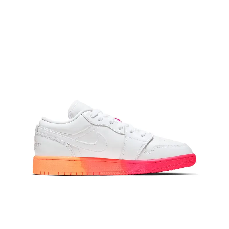 Jordan 1 Low Sunrise (GS) White/Bright Crimson-Bright Mango-White (554723-100)
