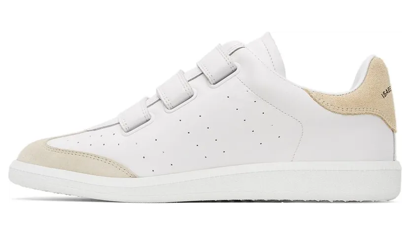 Isabel Marant White & Green Leather Beth Low Sneakers (21HBK0048-21H008N) (3)