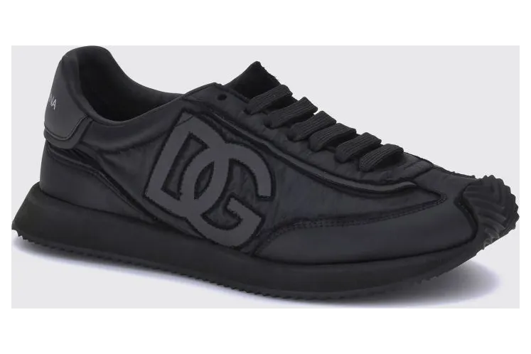 Dolce & Gabbana DG Cushion Nylon and Leather Monogram Sneakers Black (CS2288AF99280999)