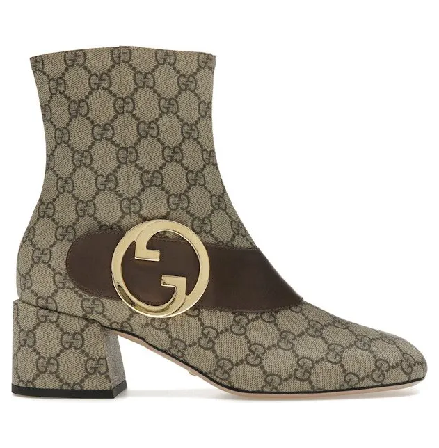 Gucci Blondie Ankle Boot Beige GG Canvas (701706 9I650 9769)