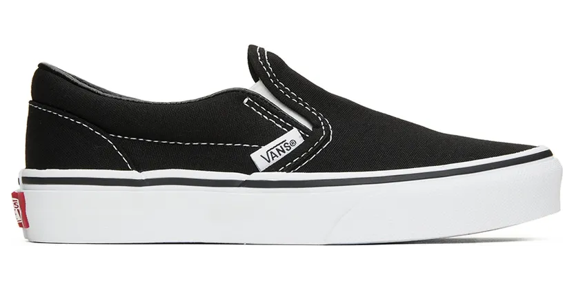 Vans Kids Black Classic Slip-On Little Kids Sneakers (VN000ZBU6BT1)