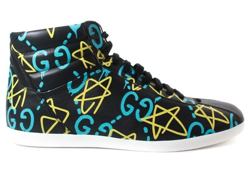 Gucci Ace High-Top Graffiti Ghost Stars (448480 DSV30 1075)