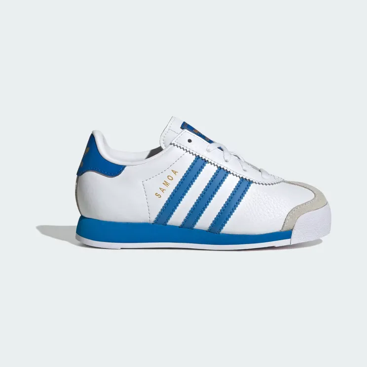 adidas Samoa “Cloud White / Blue Bird / Gold Metallic” (JQ5097)