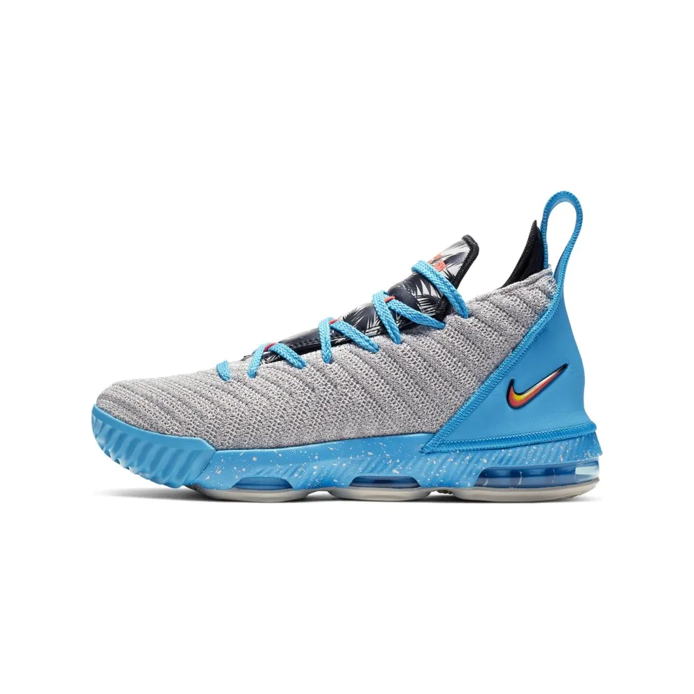 Nike LeBron 16 Tropical Beach (GS) Light Bone/Tour Yellow-Bright Crimson-Blue Lagoon-Atmosphere Grey-Black (AQ2465-076)