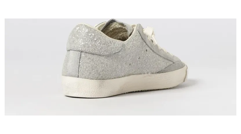 Philippe Model Low-Top Sneakers in Leather and Fabric with Glitter and Embroidery Silver (PRLDGG09) (2)