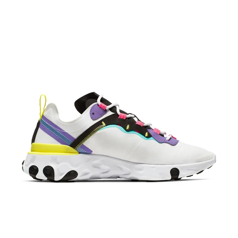 Nike React Element 55 White Psychic Purple Hyper Pink White/Black-Psychic Purple-Hyper Pink (CK0846-100)