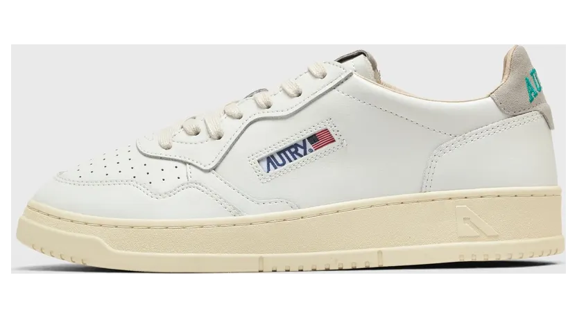 Autry Medalist Leather Low White/Cloud Grey