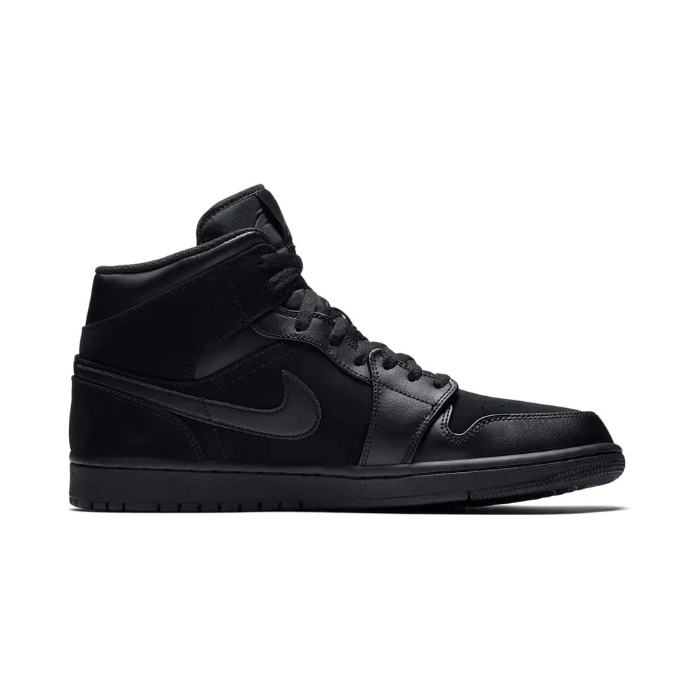 Jordan 1 Mid Triple Black (2018) Black/Dark Grey-Black (554724-050)