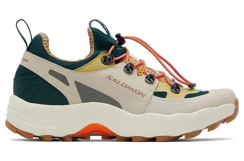 Salomon Beige & Green Raid Wind Sneakers (415906)