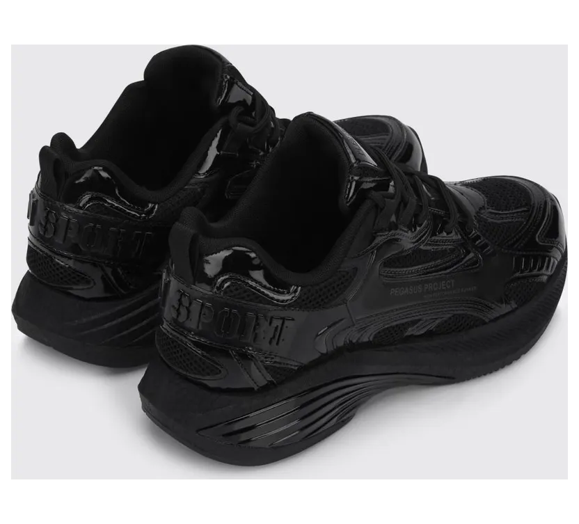 Plein Sport Pegasus Project Mesh And Patent Leather Sneakers Black (FAESUSC0848STE003N0202) (2)