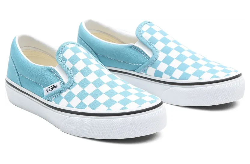 VANS Checkerboard Classic Slip-on Kinderschoenen (Blauw)