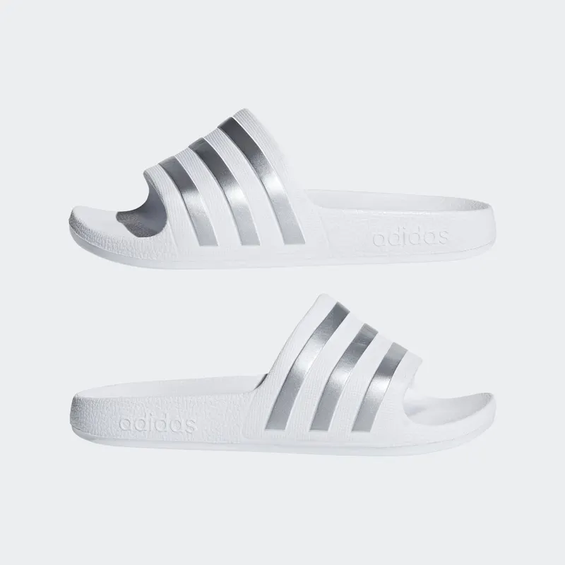 Adidas Adilette Aqua Slides Cloud White / Silver Met. / Cloud White (F35555)