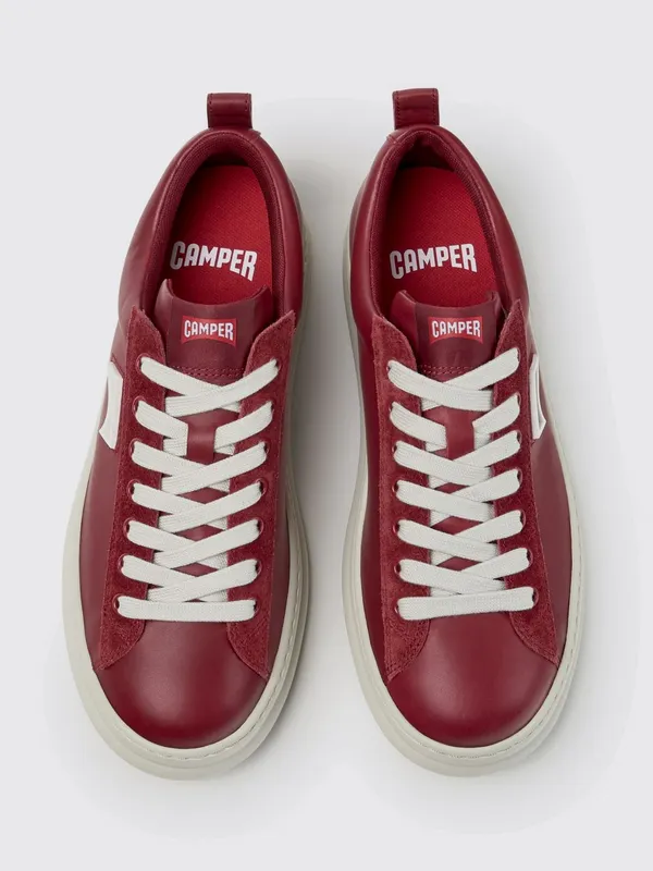 Camper Runner Low-Top in Grained Leather with XL Extralight Sole Burgundy (K101052-011RUNNER0)
