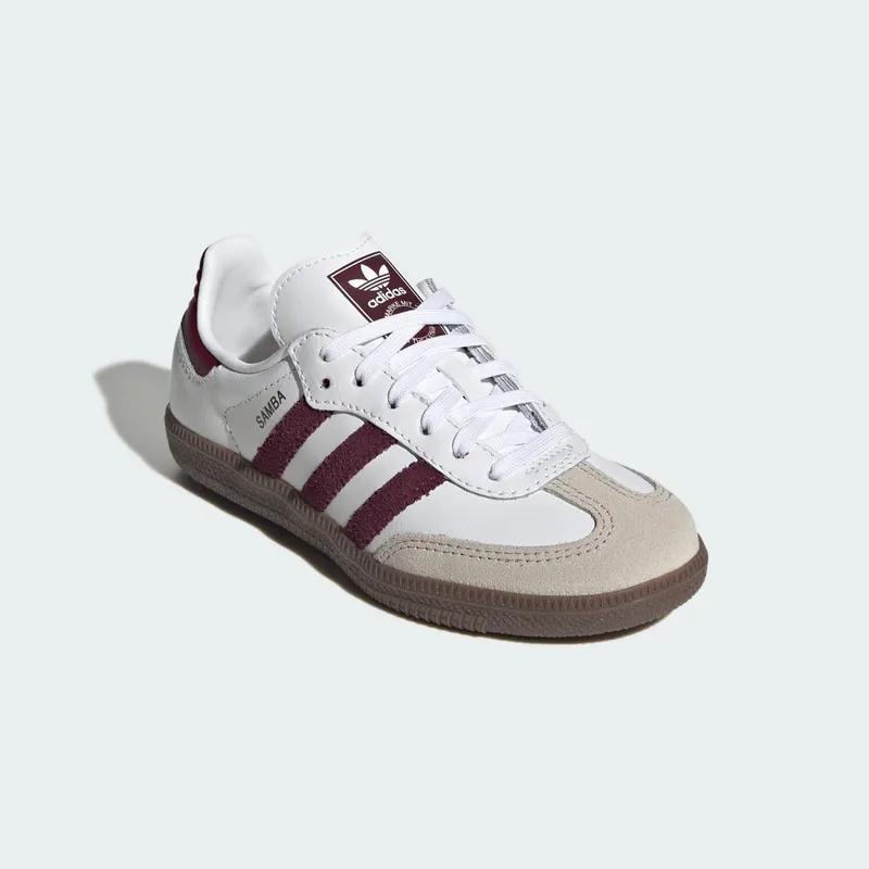 Adidas SAMBA OG Shoes Cloud White / Maroon / Gum (KZ8682)