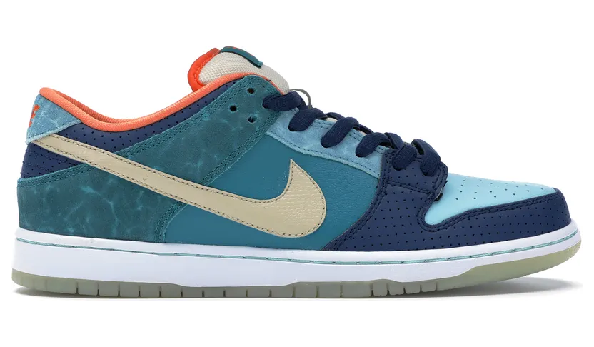Nike Dunk Low Premium SB QS ‘Mia Skate Shop 10th Year Anniversary’ brv blue /mtlc gld str-mnrl bl (504750-474)