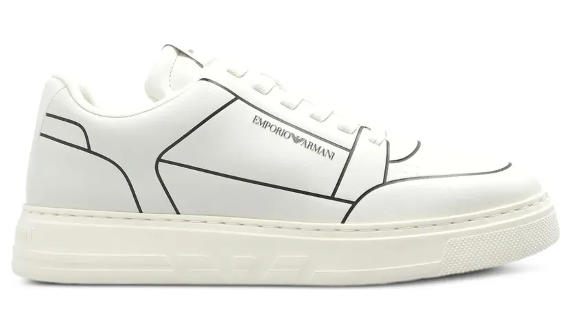 Emporio Armani Sneakers mit Outline-Print – Weiß (EW003080AF18014)