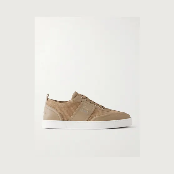 Christian Louboutin Retero Leather-Trimmed Suede Sneakers Beige (3260722)