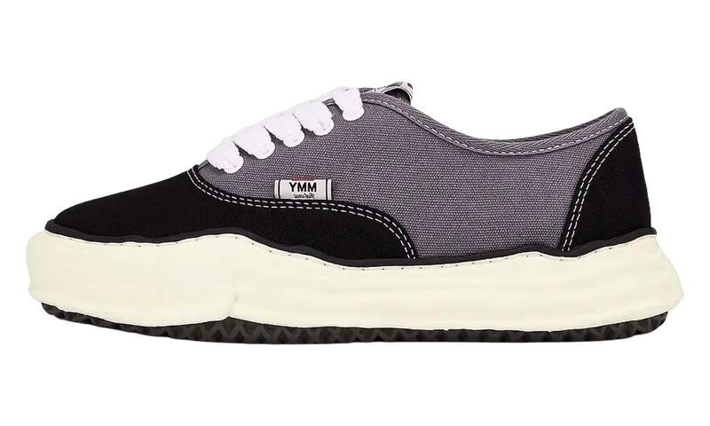 Maison Mihara Yasuhiro Baker OG Sole Bicolor Canvas Low “Black Grey” (A13FW738-BLK)