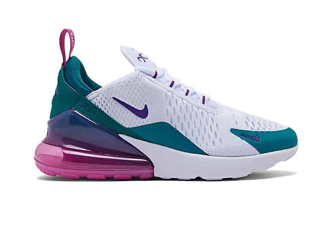 Nike Air Max 270 Bright Spruce Purple (W) White/Voltage Purple/Bright Spruce (CW7061-100)