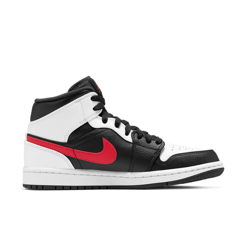 Jordan 1 Mid Black Chile Red White Black/Chile Red-White (554724-075)