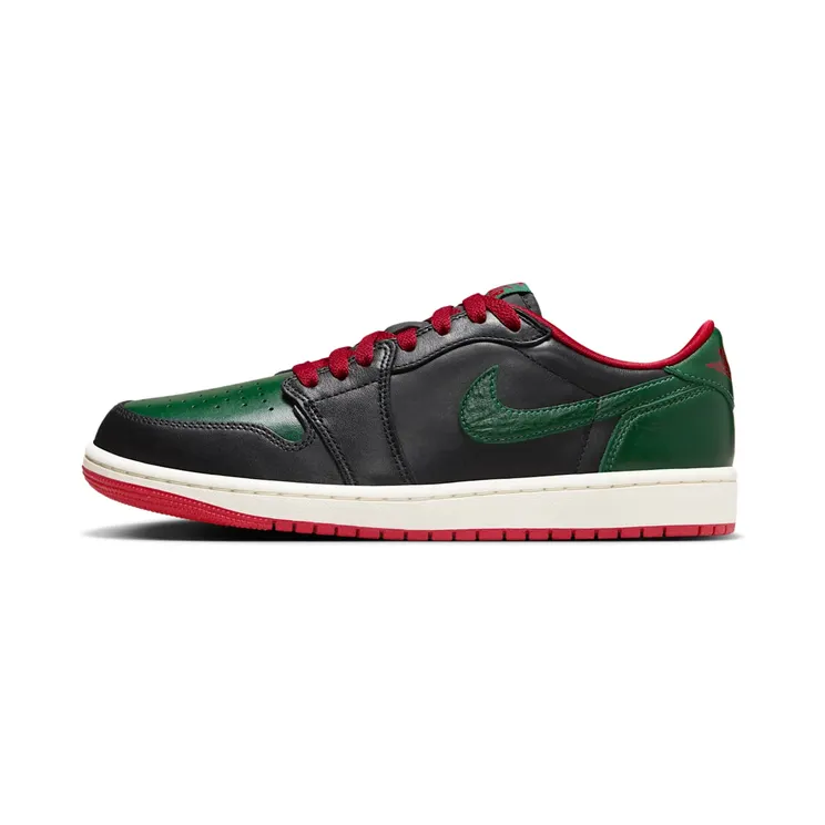 Air Jordan 1 Low OG ‘Black/Gorge Green’ Black/Varsity Red/Sail/Gorge Green (CZ0775-036)