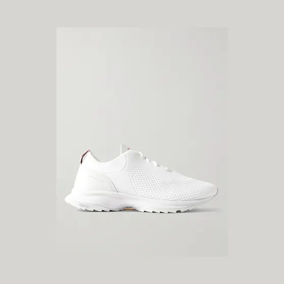 Orlebar Brown Somerled Rubber-Trimmed Stretch-Knit Sneakers White (278709)