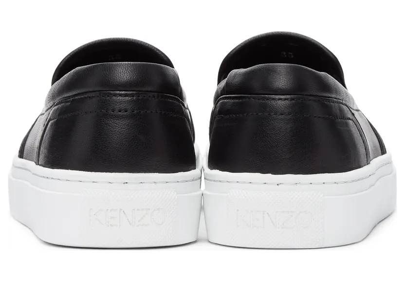 Kenzo Black K-Skate Leather Slip-On Sneakers (FB55SN100L73) (4)