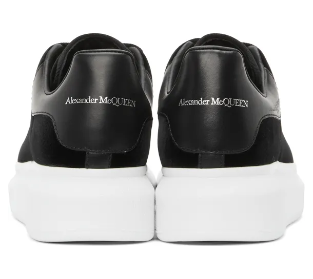 Alexander McQueen Black Velvet Oversized Sneakers (553775 W4FKT) (4)