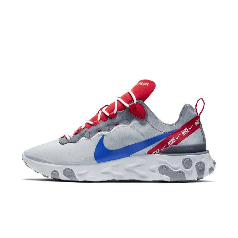 Nike React Element 55 Wolf Grey Game Royal Habanero Red Wolf Grey/Game Royal-Habanero Red (CD7340-001)
