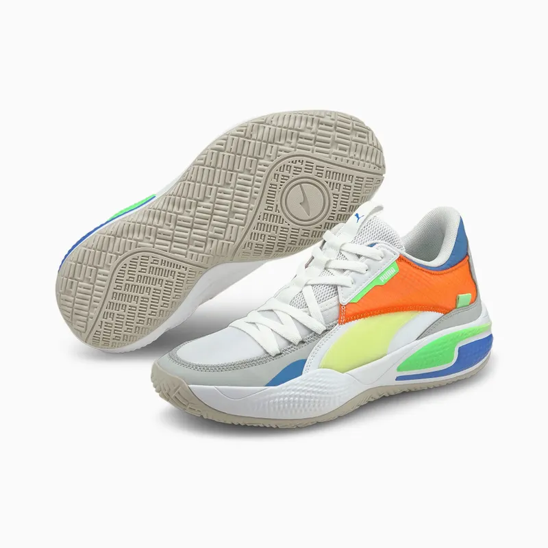 Puma Court Rider Twofold Basketball Shoes White/Blue (195658-01)
