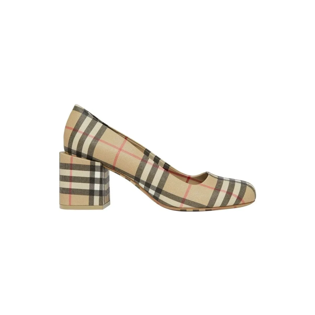 Burberry Joy Vintage Check Block Heel Pumps Beige (8045224)