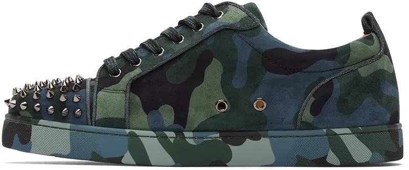 Christian Louboutin Blue & Green Louis Junior Spikes Orlato Sneakers (1220591)
