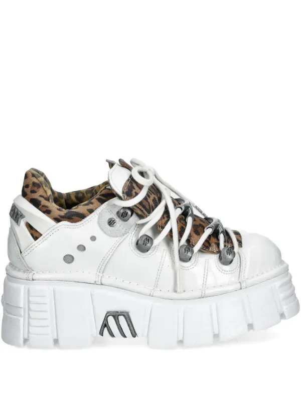 NEW ROCK Plateau- mit Leopardenmuster 60mm – White (M120NS9)