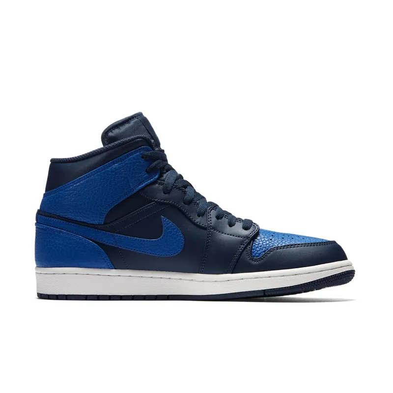 Jordan 1 Mid Obsidian Game Royal Obsidian/Game Royal-Summit White (554724-412)