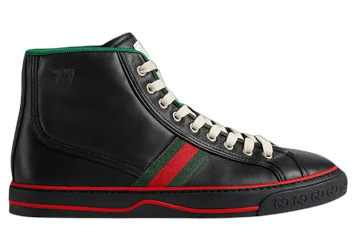 Gucci 1977 Leather High Top Sneaker Black Green Red (644734-17L20-1074)