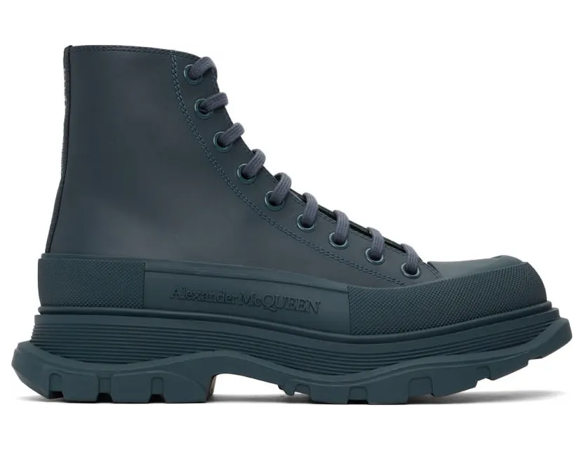 Alexander McQueen Grey Tread Slick High Sneakers (627206WIBT14476)