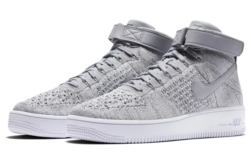 Nike Af1 Ultra Flyknit Mid Wolf Grey / Wolf Grey-White