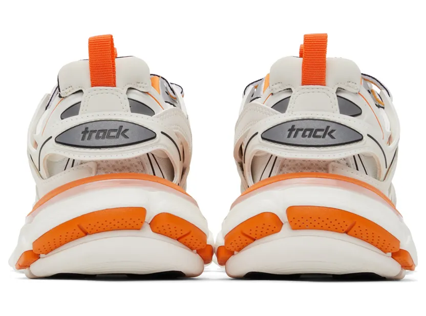 Balenciaga Orange & White Track Sneakers (542436 W1GB1) (4)